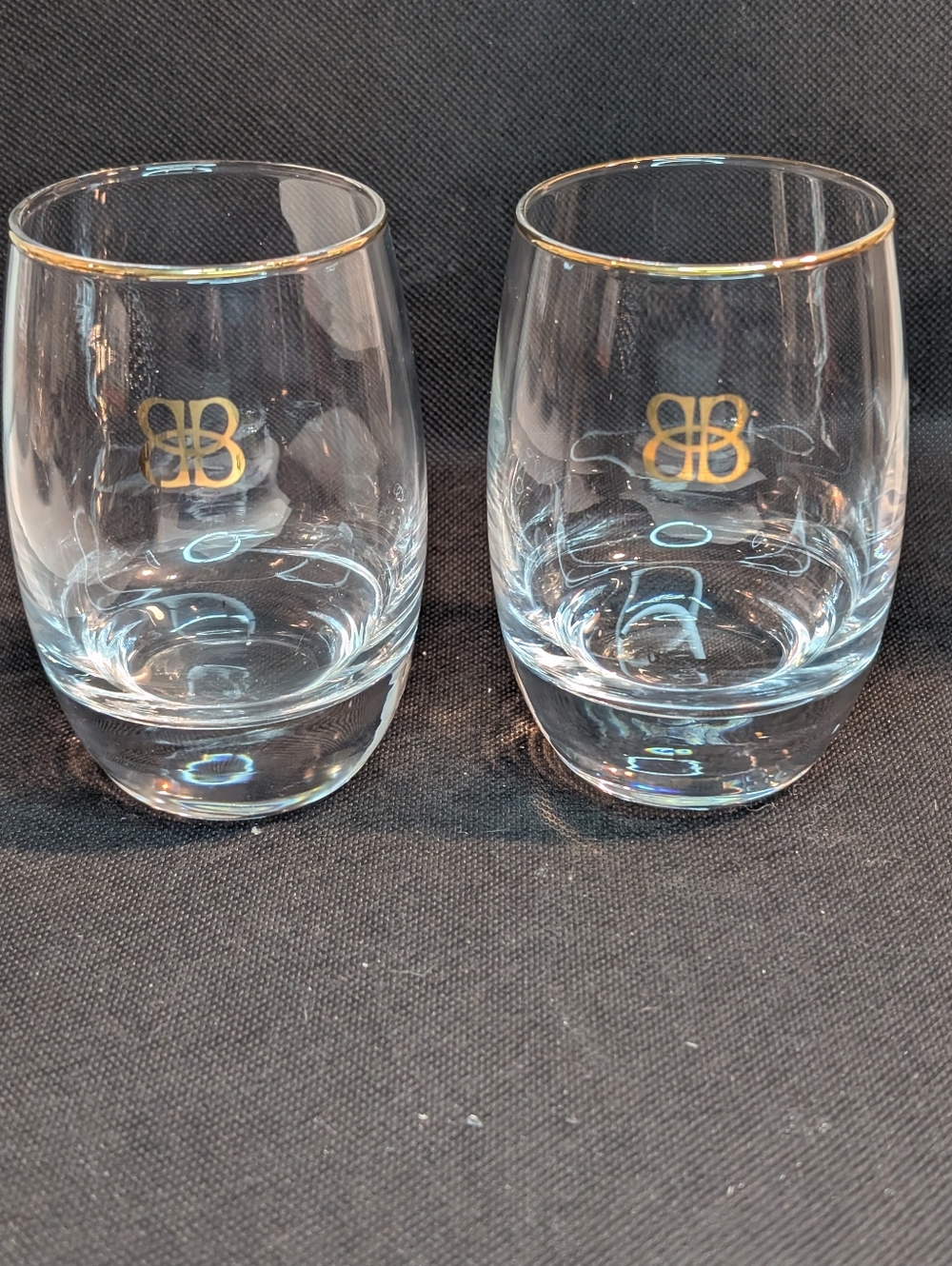 2 Baileys Irish Cream is Liqueur Gold Banded Cocktail Glass Hollywood Regency